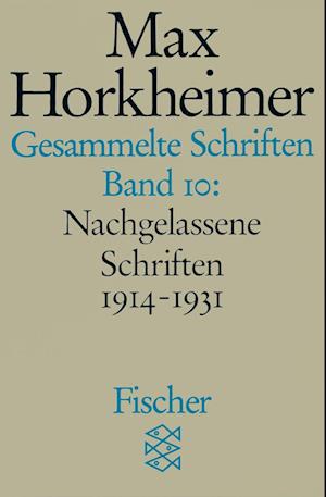 Cover for Max Horkheimer · Gesammelte Schriften X (Paperback Book) (1990)