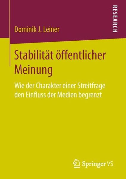 Cover for Leiner · Stabilität öffentlicher Meinung (Book) (2015)