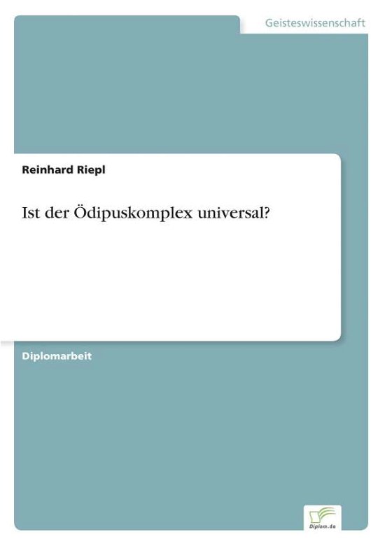 Cover for Riepl · Ist der Ödipuskomplex universal? (Book) [German edition] (2000)