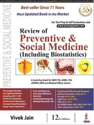 Cover for Vivek Jain · Review of Preventive &amp; Social Medicine (Including Biostatistics) (Paperback Book) [12 Revised edition] (2020)