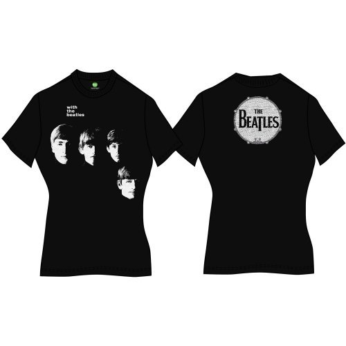 The Beatles Ladies T-Shirt: Vintage With The Beatles (Back Print) - The Beatles - Koopwaar - Apple Corps - Apparel - 5056170648844 - 
