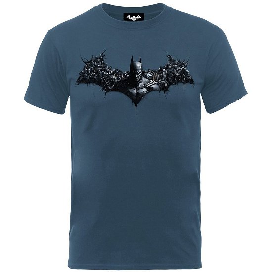 DC Comics Unisex Tee: Batman Arkham Origins Shield - DC Comics - Koopwaar - Brands In Ltd - 5057245255844 - 