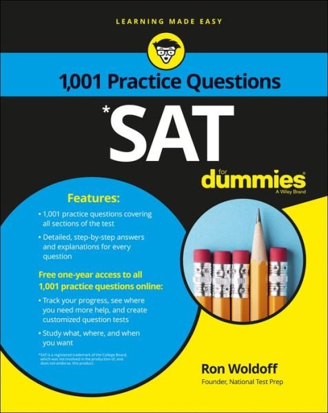 Cover for Woldoff, Ron (National Test Prep) · SAT: 1,001 Practice Questions For Dummies (Pocketbok) (2016)