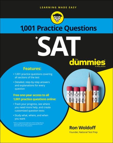 Cover for Woldoff, Ron (National Test Prep) · SAT: 1,001 Practice Questions For Dummies (Taschenbuch) (2016)