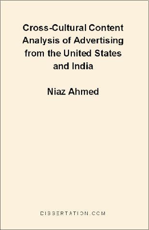 Cover for Niaz Ahmed · Cross-cultural Content Analysis of Advertising from the United States and India (Paperback Book) (2000)