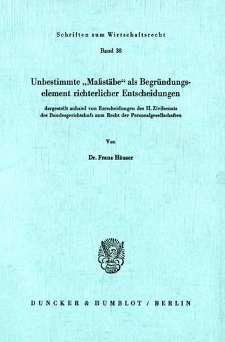 Cover for Häuser · Unbestimmte &quot;Maßstäbe&quot; als Begrü (Bok) (1981)