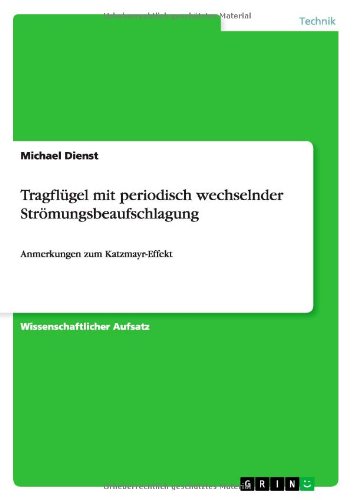 Cover for Michael Dienst · Tragflugel Mit Periodisch Wechselnder Stromungsbeaufschlagung (Paperback Book) [German edition] (2013)