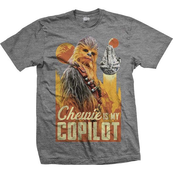 Cover for Star Wars · Star Wars Unisex T-Shirt: Solo Chewie Co-Pilot (T-shirt) [size S] [Grey - Unisex edition]