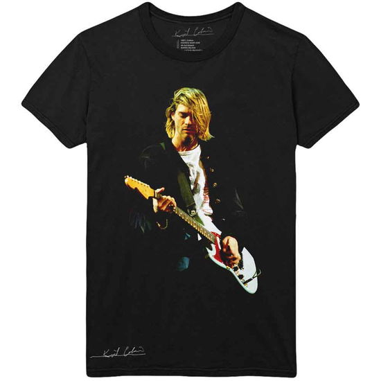 Cover for Kurt Cobain · Kurt Cobain Unisex T-Shirt: Guitar Photo Colour (T-shirt) [size S] [Black - Unisex edition]