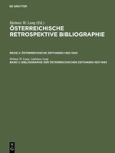 Cover for Lang · Bibliographie der österreichischen (Book) (2002)