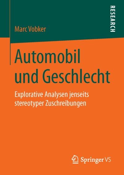 Cover for Vobker · Automobil und Geschlecht (Bok) (2015)