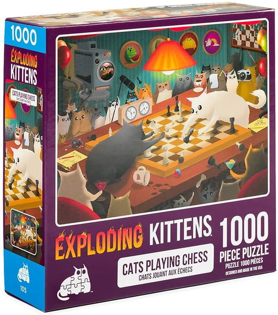 Cover for Exploding Kittens - Cats Playing Chess 1000 Piece Puzzle (Pocketbok) (2023)