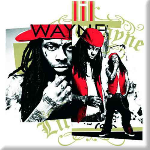 Lil Wayne Fridge Magnet: Red Cap Montage - Lil Wayne - Fanituote - Unlicensed - 5055295315846 - 