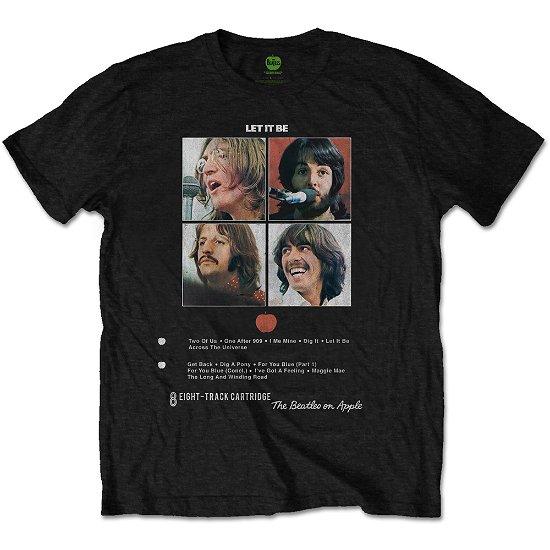 Cover for The Beatles · The Beatles Unisex T-Shirt: Let It Be 8 Track (T-shirt) [size XL] [Black - Unisex edition]