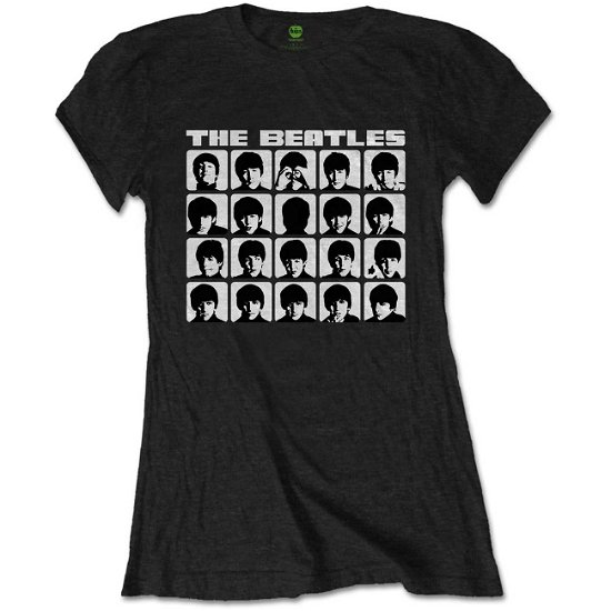 The Beatles Ladies T-Shirt: Hard Days Night Faces Mono - The Beatles - Fanituote - MERCHANDISE - 5056170657846 - torstai 9. tammikuuta 2020