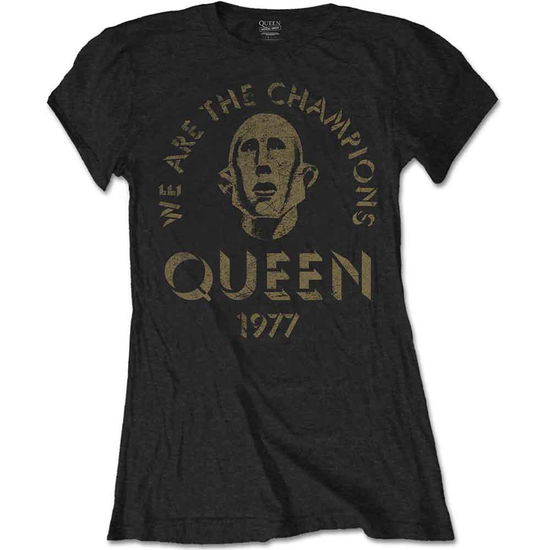 Cover for Queen · Queen Ladies T-Shirt: We Are The Champions (Black) (T-shirt) [size XXXL] (2022)