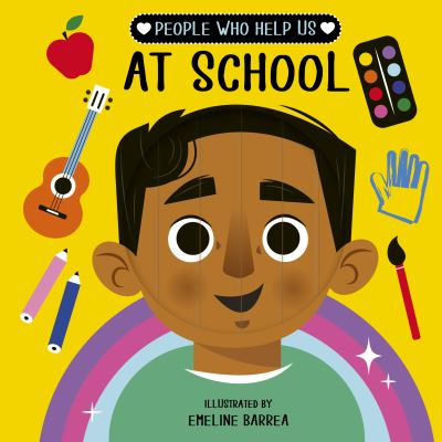 Cover for Words &amp; Pictures · People who help us: At School - People Who Help Us (Board book) (2020)