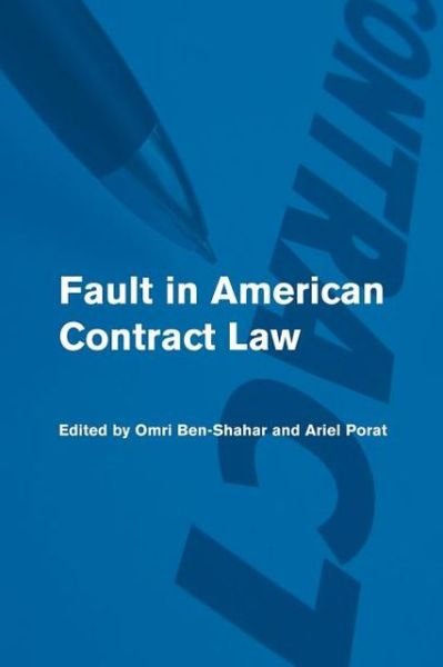 Cover for Omri Ben-shahar · Fault in American Contract Law (Paperback Book) (2013)