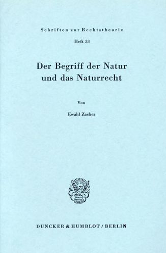 Cover for Zacher · Der Begriff der Natur und das Na (Book) (1973)