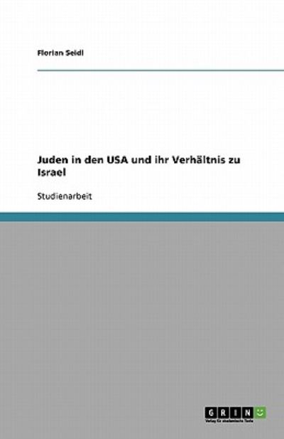 Cover for Seidl · Juden in den USA und ihr Verhältn (Book) [German edition] (2013)