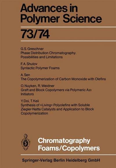 Cover for Y Doi · Chromatography / Foams / Copolymers - Advances in Polymer Science (Paperback Bog) [Softcover reprint of the original 1st ed. 1986 edition] (2013)