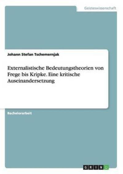 Cover for Tschemernjak · Externalistische Bedeutung (Buch) (2016)