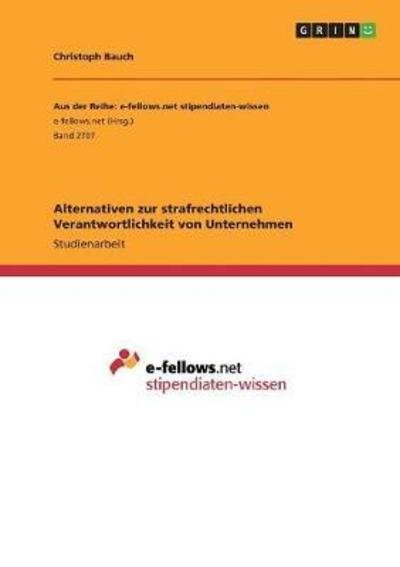 Cover for Bauch · Alternativen zur strafrechtlichen (Bok)