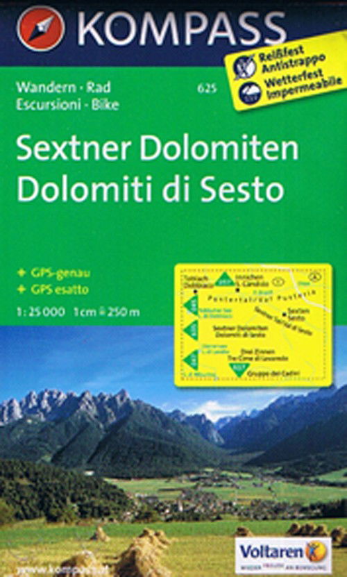 Cover for Mair-Dumont / Kompass · Sextner Dolomiten / Dolomiti di Sesto, Kompass Wanderkarte 625 1:25 000 (Book) (2014)