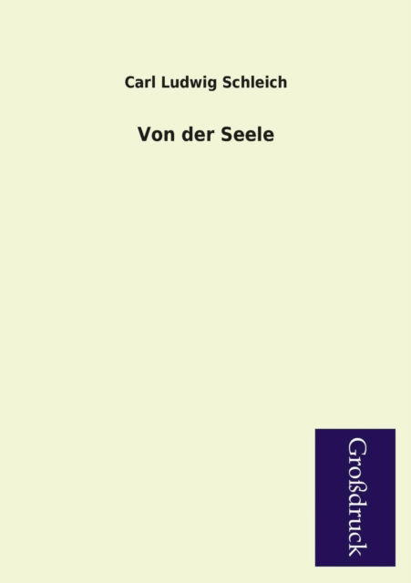 Von Der Seele - Carl Ludwig Schleich - Książki - Paderborner Großdruckbuch Verlag - 9783955840846 - 24 stycznia 2013