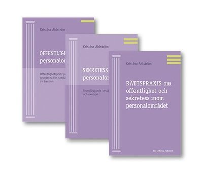 Offentlighet och sekretess inom personalområdet - Paket med 3 böcker - Kristina Ahlström - Bøger - Ahlströms Förlag - 9789198452846 - 3. februar 2020