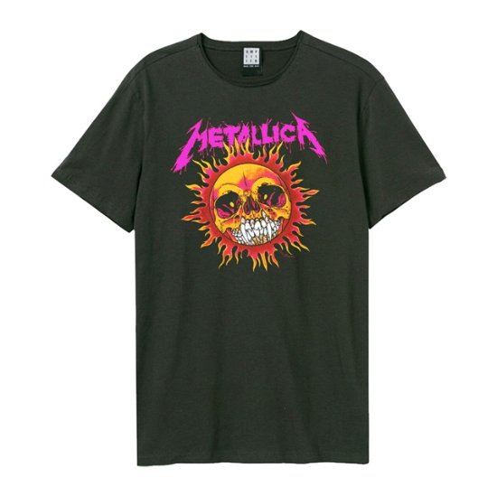 Metallica - Neon Sun Tour Amplified Vintage Charcoal Large T Shirt - Metallica - Produtos - AMPLIFIED - 5054488795847 - 1 de dezembro de 2023