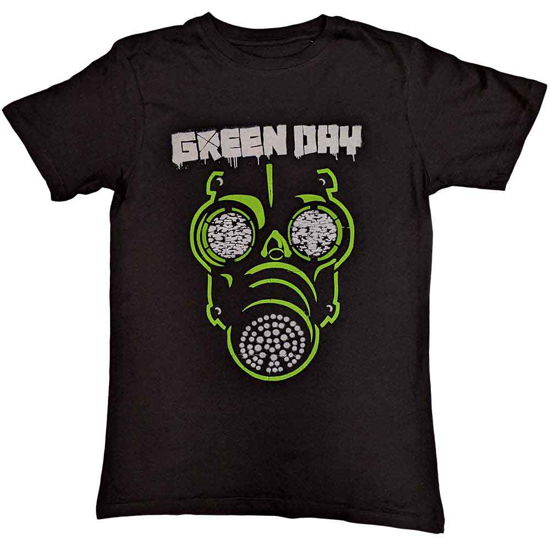 Green Day Unisex T-Shirt: Green Mask - Green Day - Produtos - Unlicensed - 5056170605847 - 