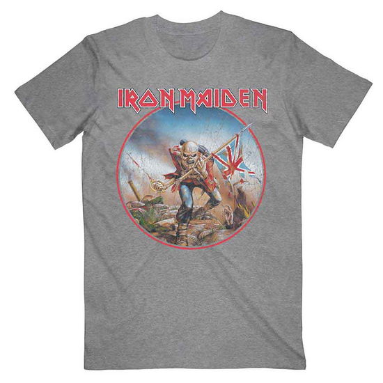 Iron Maiden Unisex T-Shirt: Trooper Vintage Circle - Iron Maiden - Gadżety - Global - Apparel - 5056170618847 - 