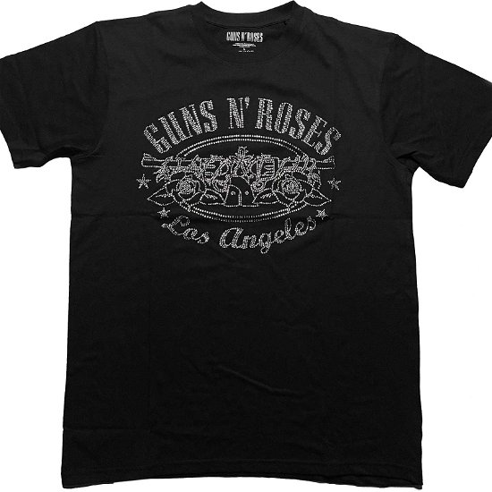 Guns N' Roses Unisex T-Shirt: LA Logo (Embellished) - Guns N Roses - Merchandise -  - 5056561049847 - 