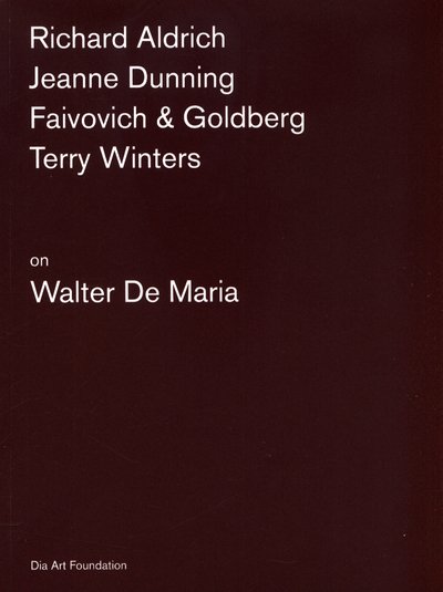 Cover for Richard Aldrich · Artists on Walter De Maria (Paperback Book) (2017)