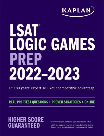 Cover for Kaplan Test Prep · LSAT Logic Games Prep 2022: Real Preptest Questions + Proven Strategies + Online - Kaplan Test Prep (Paperback Book) (2022)