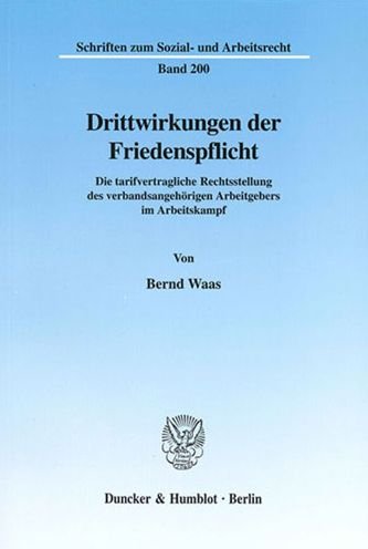 Cover for Waas · Drittwirkungen der Friedenspflicht (Book) (2001)