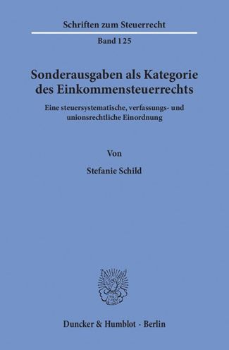 Cover for Schild · Sonderausgaben als Kategorie des (Book) (2017)