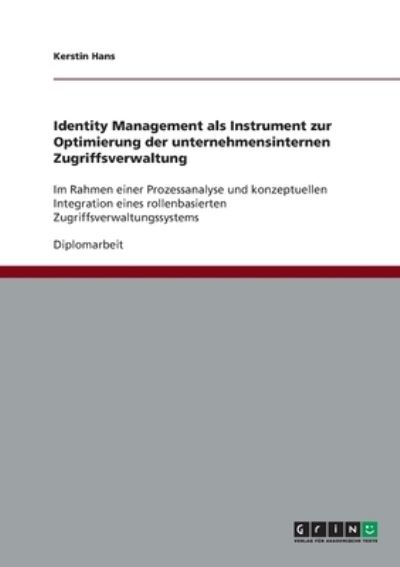 Cover for Hans · Identity Management als Instrument (Book)