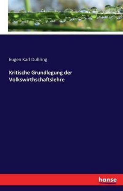 Cover for Dühring · Kritische Grundlegung der Volks (Book) (2016)