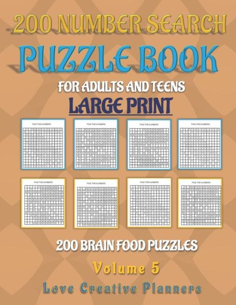 Cover for Love Creative Planners · 200 NUMBER SEARCH PUZZLE BOOK-Volume 5 (Paperback Book) (2020)