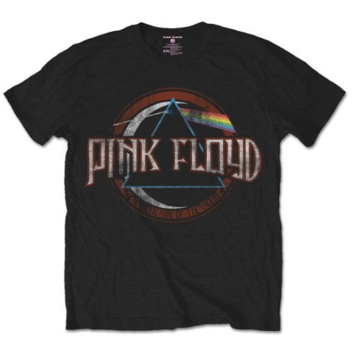 Pink Floyd Unisex T-Shirt: Dark Side of the Moon Round With Logo - Pink Floyd - Produtos - Perryscope - 5055295340848 - 