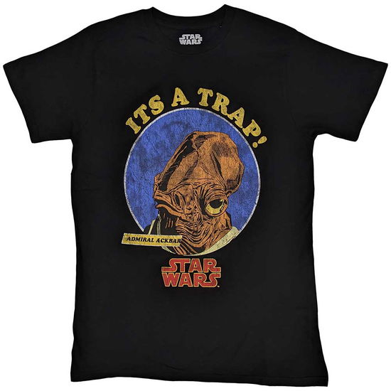 Cover for Star Wars · Star Wars Unisex T-Shirt: Ackbar It's A Trap (Black) (T-shirt) [size S] (2023)