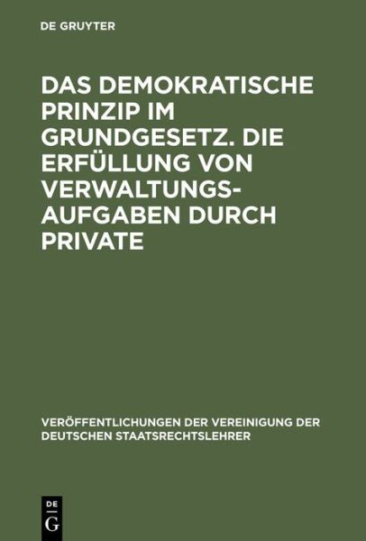 Cover for Martin Kriele · Das demokratische Prinzip im Grundgeset (Book) (1990)
