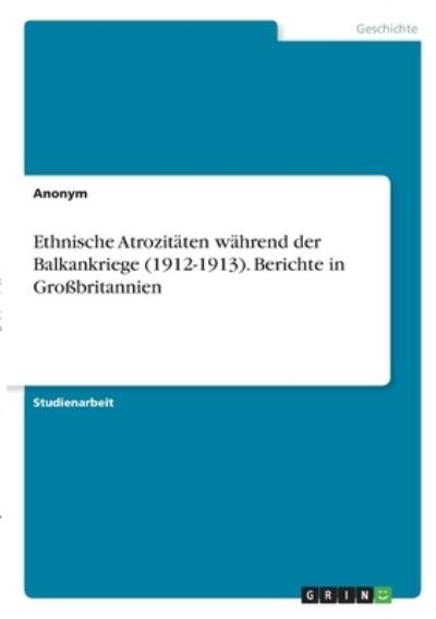 Cover for Anonym · Ethnische Atrozitäten während de (N/A)