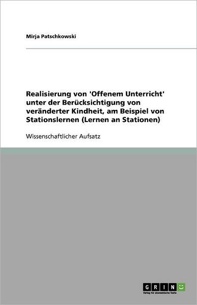 Cover for Patschkowski · Realisierung von 'Offenem (Book) [German edition] (2007)