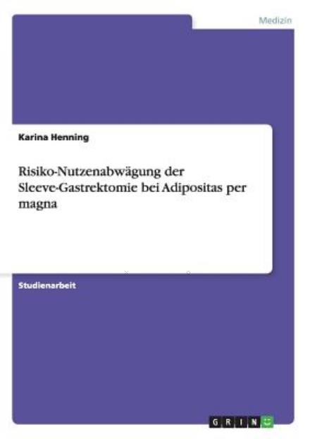 Cover for Henning · Risiko-Nutzenabwägung der Sleev (Book) [German edition] (2014)