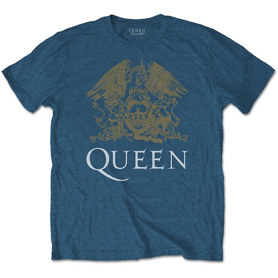 Queen Unisex T-Shirt: Crest - Queen - Produtos - ROCK OFF - 5056170685849 - 