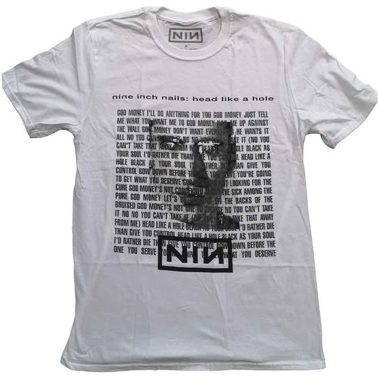 Cover for Nine Inch Nails · Nine Inch Nails Unisex T-Shirt: Head Like A Hole (T-shirt) [size L] [White - Unisex edition] (2021)