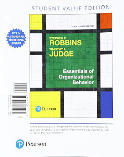 Cover for Stephen Robbins · Essentials of Organizational Behavior, Student Value Edition (Loose-leaf) (2017)